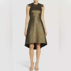 HALSTON | NWT Antique Gold Cocktail Dress, Size 6